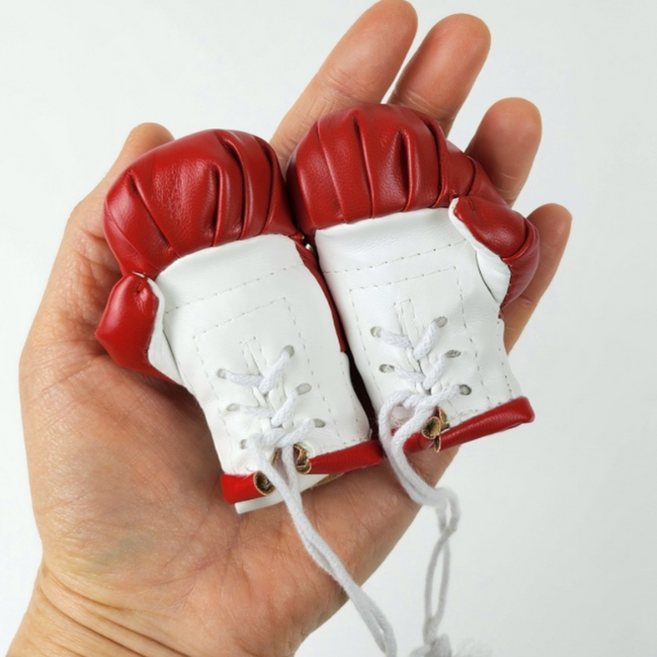 복싱글러브펜던트 복서 간지 디테일 악세사리 다용도 가방 키링 차량 인테리어소품, A 레드한쌍