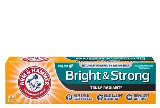 ARM & Hammer 진정으로 빛나는 미백 및 에나멜 강화 치약 프레시 민트 4.3온스 - Arm 2팩, Mint, 4.3 Ounce (Pack of 2), 12개 - 쿠팡