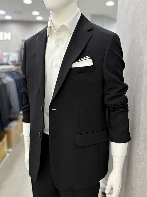 남자 오버 루즈핏 홑겹 여름 원트임 캐주얼 콤비 셋업 자켓 싱글 블레이저 블랙 카키_JK 3150509