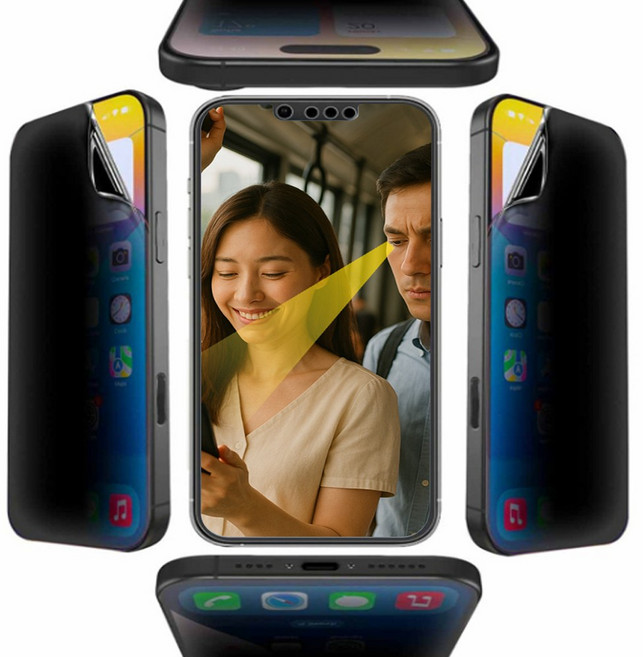 아이폰16 사생활보호필름 사방팔방 지문방지 풀커버 액정필름 2P, 1세트