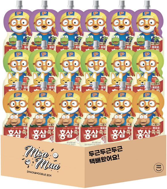 [모아무아] 팔도 홍삼쏙쏙 3종 (오렌지 6+사과매실 6+포도블루베리 6), 100ml