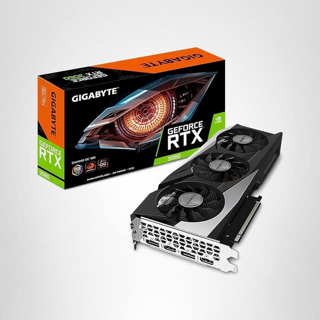 기가바이트 지포스 RTX 3060 게이밍 OC 12G (REV2.0) 그래픽 카드 3배 윈드포스 팬 12GB 192비트 GDDR6 GV-N3060 OC-12G 비디오 카드