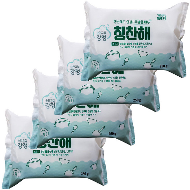 이엠하우스 무첨가 무색소 1종 천연 주방용 비누 250g, 4개