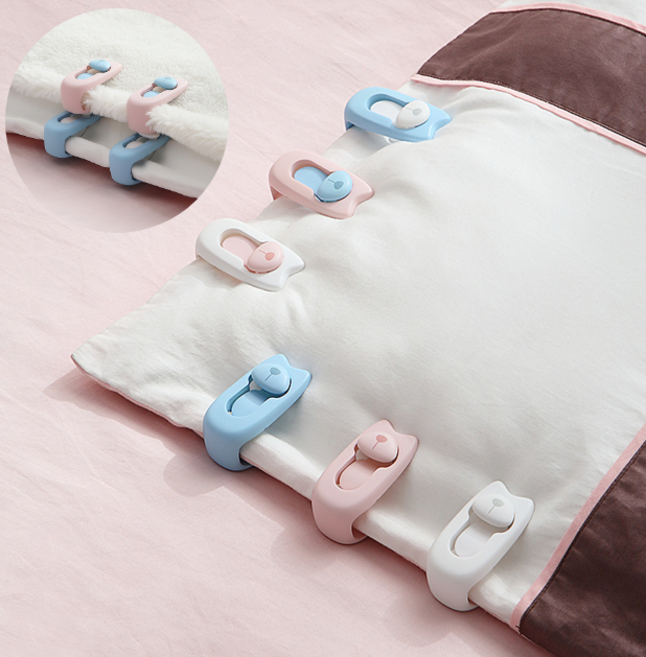 구름을보리 냥냥이 침대시트 이불 고정집게 클립 10p, 10개, 핑크(1set)
