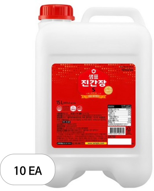 [샘표] 대용량 진간장 금S, 15L, 10개