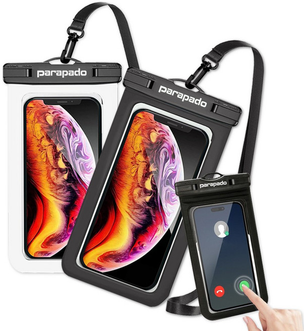 파라파도 물놀이 핸드폰 방수팩 휴대폰 방수케이스 수중터치, 블랙, 1개