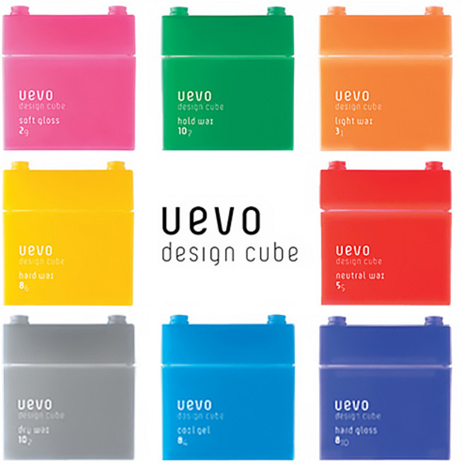 [데미] 우에보 디자인 큐브 스타일링 헤어 왁스, 1개, (빨랑) 뉴트럴왁스, 80ml