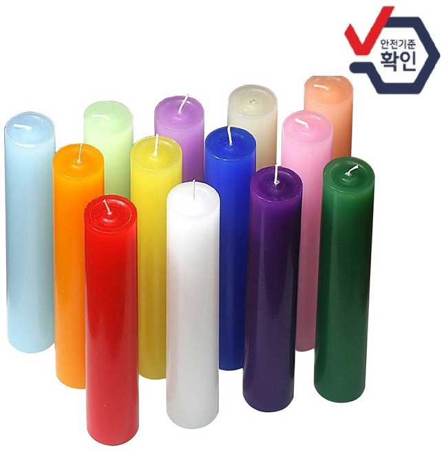 하이아트양초 원기둥양초 14색 [6.2x23cm], 1개, 노란색