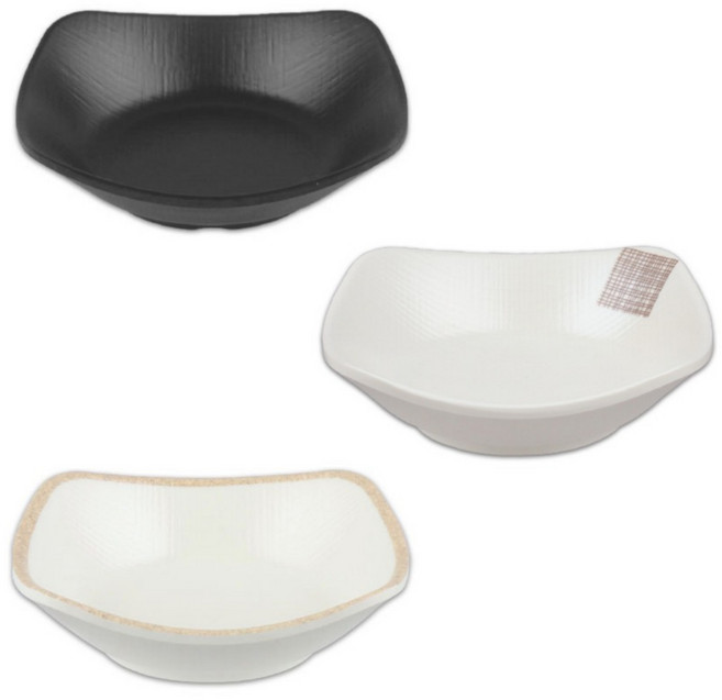 DOLSAN 돌산 멜라민 신사각찬기 3호 DS-7899 DS-7761 체크(흑) 앞접시, 3호 DS-7899(DS-7761) 체크(흑), 1개