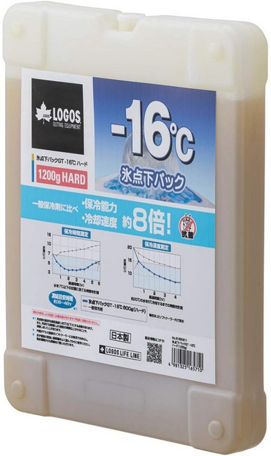로고스 빙점하 아이스팩 -16도 보냉 미니 휴대용 젤 빙점 캠핑 아이스팩 1200g, 3개, 1개입