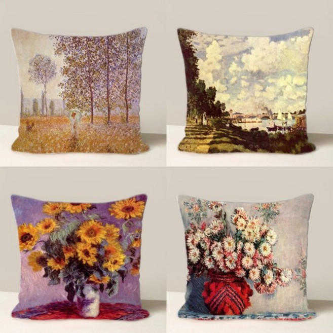 정원길 수련 꽃 풍경 일출 침대헤드 방석 대 쿠션커버 60x60 클로드 모네 50 picture
