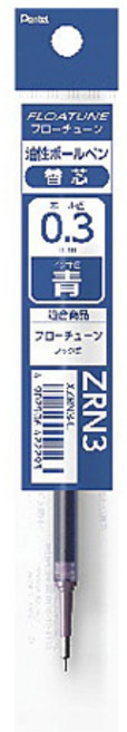 펜텔 플로튠 유성 볼펜 교체심 ZRN3 0.3mm, 블루, 1개