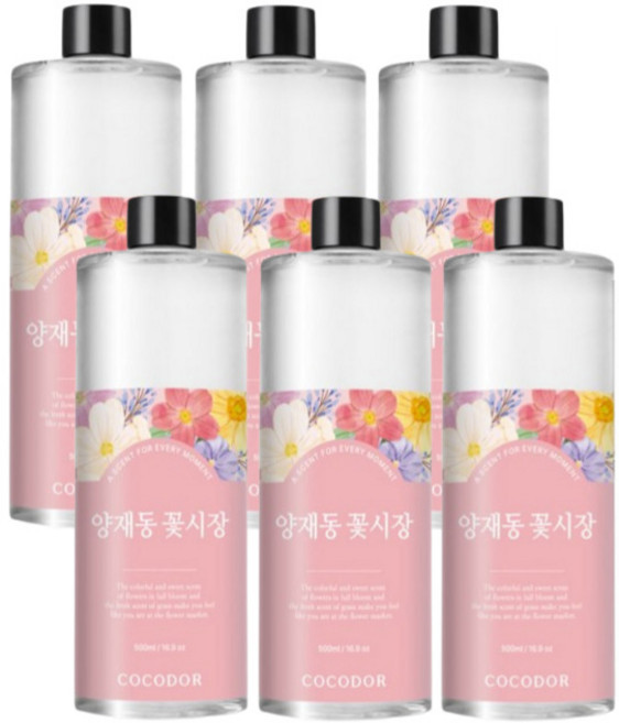 코코도르 퍼퓸 디퓨저 리필, 양재동꽃시장, 500ml, 6개