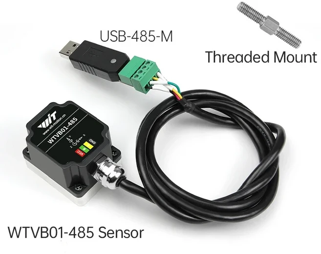 WitMotion WTVB01-485 Arduino 진동 센서 PLC 및 Python용 3축 IP68 Modbus 진동 분석기(진동 가속/속도), 04 WTVB01RS485 Threaded