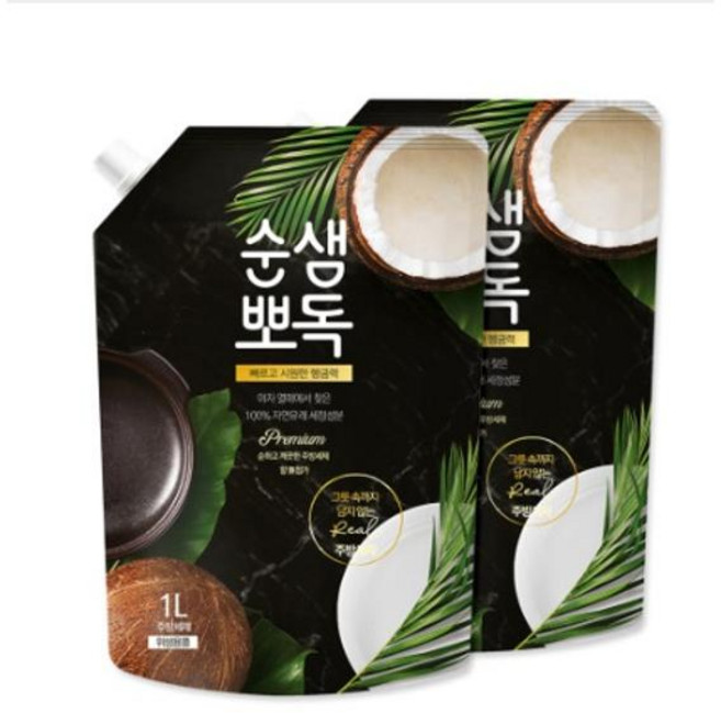 애경 순샘 뽀독 주방세제 1L 2개