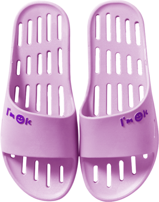 Bodycowe 문에 안걸리는 물빠짐 욕실화, 보라, 1개