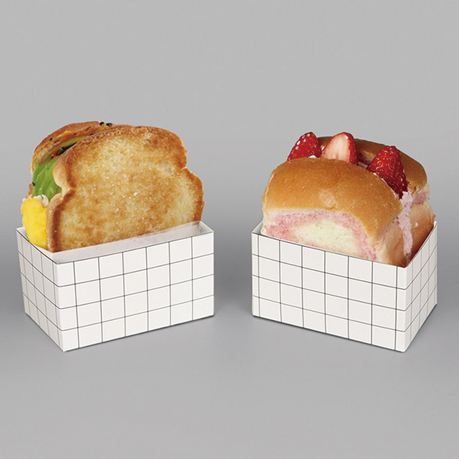 도넛홀더 토스트 샌드위치 버거 종이트레이 체크 검정, 1000개