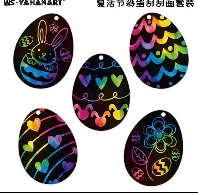 復活節彩繪蛋 仿真彩蛋 塗鴉勞作材料 6公分 20入, 彩色, 18個