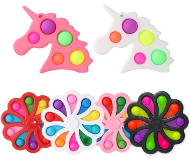 유니콘 해바라기 특대형 대형 레인보우 푸시팝 버블 실리콘 뽁뽁이 장난감, 1개