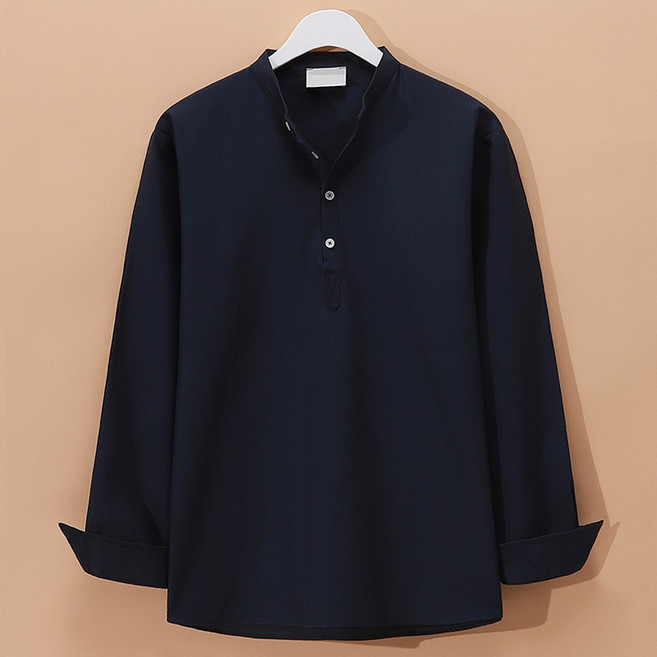 후앙스 남성용 데일리 스탠다드 옥스포드 헨리넥 긴팔 셔츠 GZCP-4922