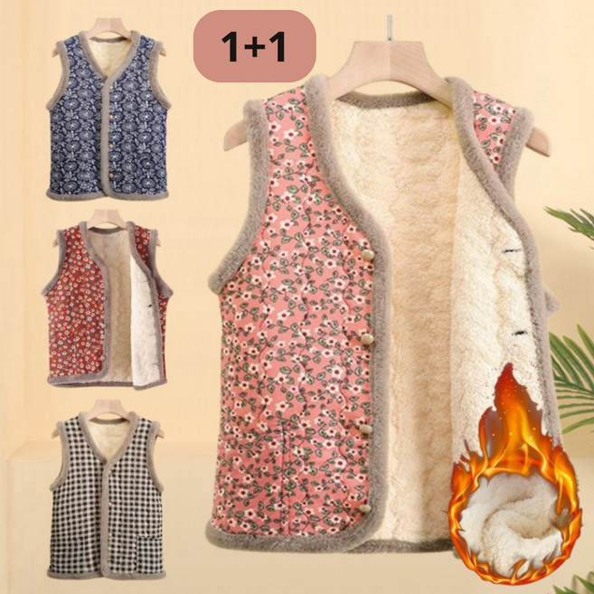 1+1 따뜻한 양털 누빔 베스트 남녀공용 데일리 조끼 김장 조끼 겨울 필수템