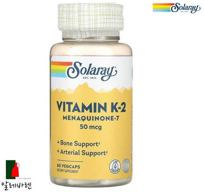 쏠라레이 비타민 K-2 메나퀴논-7 50mcg 베지캡슐 60정, 1개 - 쿠팡
