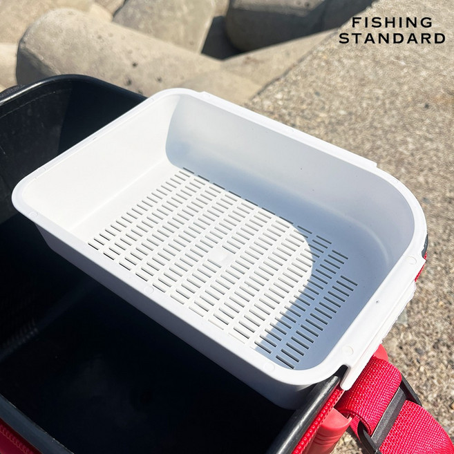 피싱스탠다드 사각 코너미끼통 크릴 낚시밑밥 미끼 케이스, 1개, 화이트