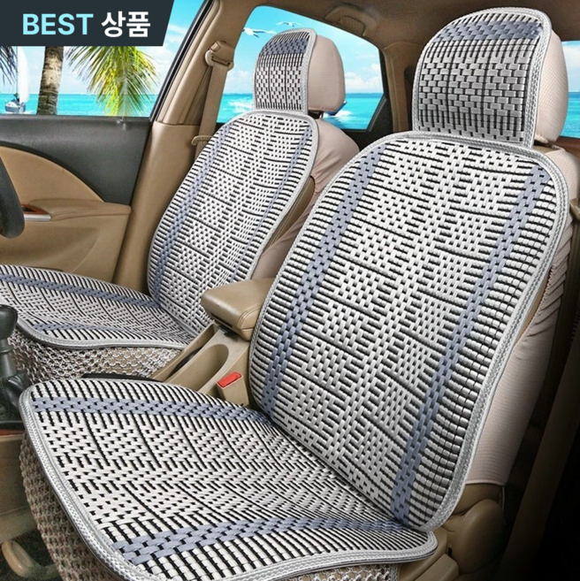 스토렐라 쿨 차량시트커버 대나무 여름방석 통풍 시원한 에어매트, 1개, 그레이