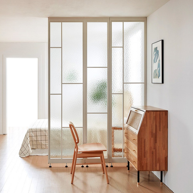 틴우드 가벽 아쿠아유리 철제 파티션, 아쿠아유리 W600 화이트:H2300