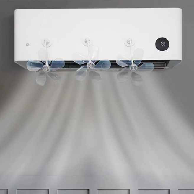 벽걸이 에어컨 바람막이 바람개비 무타공 날개 세트, 1세트, 화이트_바람개비 3개입