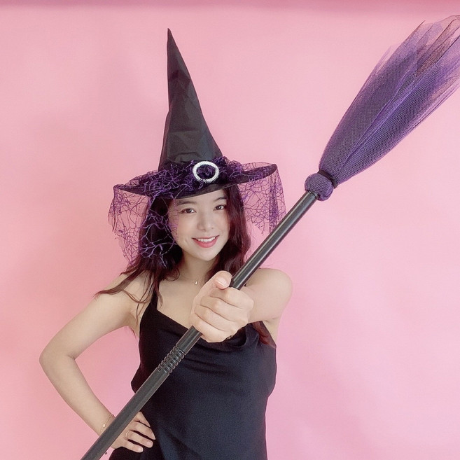 0010 마녀모자 빗자루 2종 세트, 블랙세트