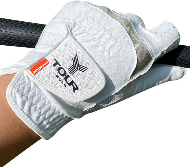 투어골프 프리미엄 카브레타 반양피 골프장갑 남성용, 1개