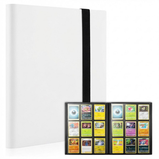 게임 인카드 고급 9포켓 카드앨범 바인더 스포츠 유희왕 포켓몬카드360장 양면수납 보관함 케이스, 20매, 화이트