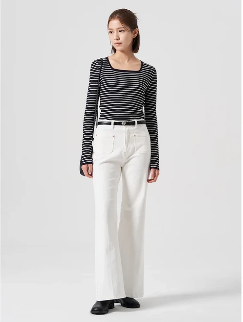 [에잇세컨즈 빅세일]아웃포켓 부츠컷 데님 팬츠 - 아이보리 64(XS)