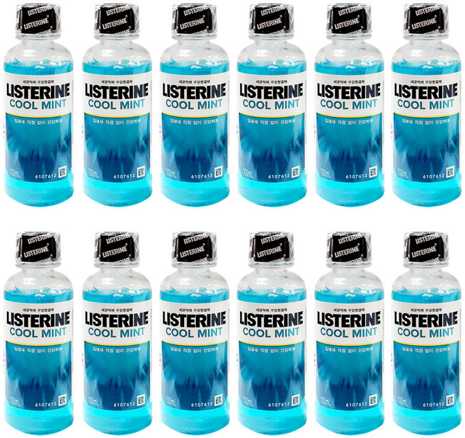 리스테린 쿨민트 100ml 미니 휴대용가글, 12개
