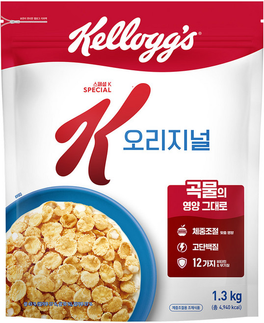 켈로그 스페셜K 오리지널 시리얼, 1.3kg, 1개
