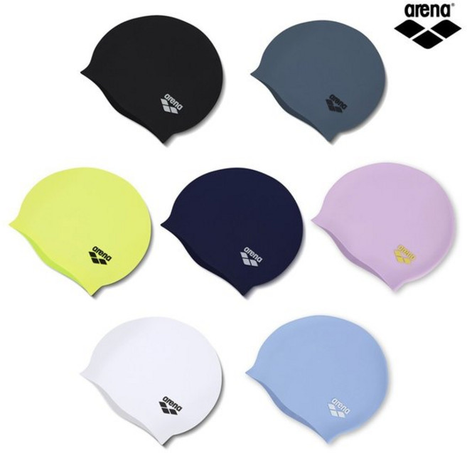 아레나 실리콘 수모 수영모자 수영모 아동 공용 A2AC1AC01 프리미엄 강습용 남성 여성, 아레나 실리콘수모 플레인 A2AC1AC01, 블랙