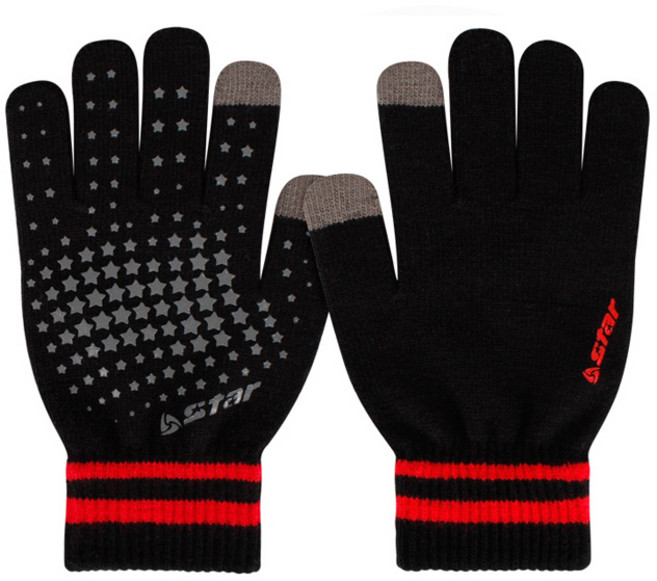 스타 스포츠 니트 장갑 동계 축구 운동 아동용 성인용 장갑, 1개