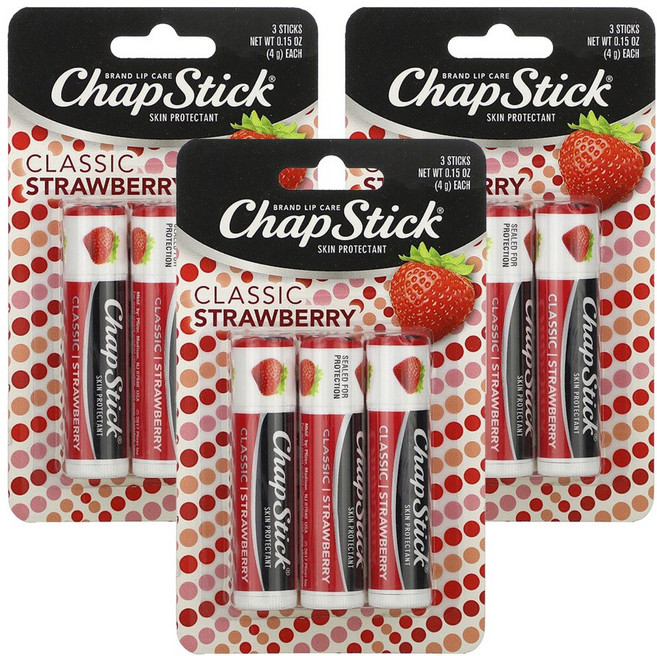 챕스틱 브랜드 립 케어 스킨 프로텍턴트 4g, Classic Strawberry, 9개