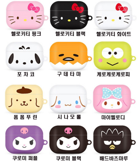 산리오 캐릭터 빅페이스 에어팟3/프로/프로2 하드 케이스, 에어팟프로/프로2 공용, 시나모롤