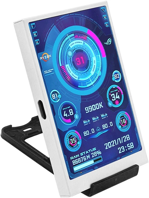3.5 인치 IPS Type-C 화면 480320 보조 화면 CPU GPU RAM HDD USB 모니터 자유롭게 AIDA64 미니 디스플레이, 03 White