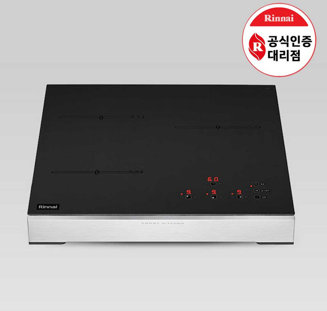 린나이 빌트인 인덕션 고화력 유로케라 글라스 전기레인지 3구 타공 560 x 430 / 480 겸용, 본체+낮은케이스(ES-L6002T), ES-L6002T