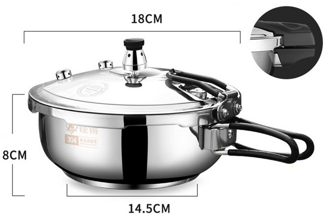 대용량 압력 쿠커 즉석 요리 냄비 캐닝 용기 실내 야외 호텔 캠핑, 2L