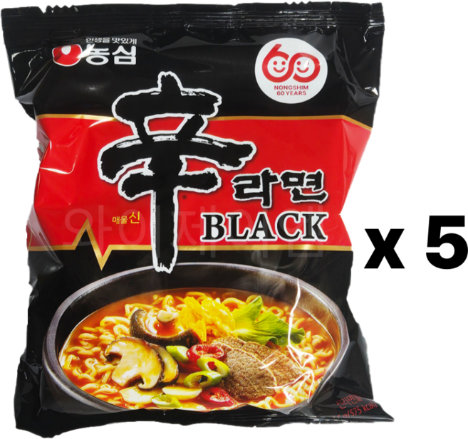 신라면 블랙 134g, 5개