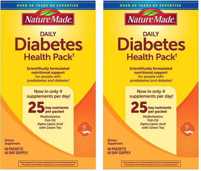 네이처 메이드 다이아비츠 헬스팩 (Nature Made Diabetes Health Pack), 2개, 60회분 - 쿠팡