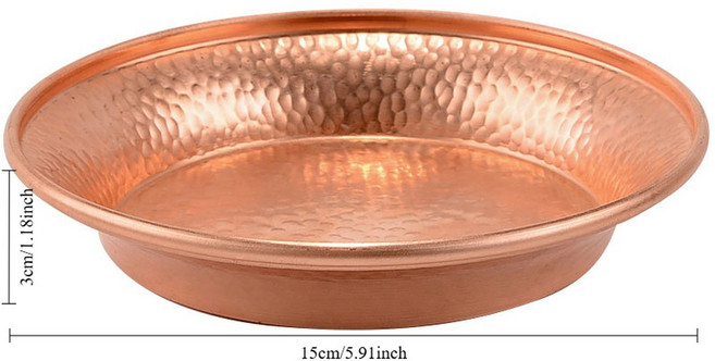 가정용 티베트 물 트레이 장식 Urlis 인도 구리 성 공물 그릇, 1pc 15cm, 1개