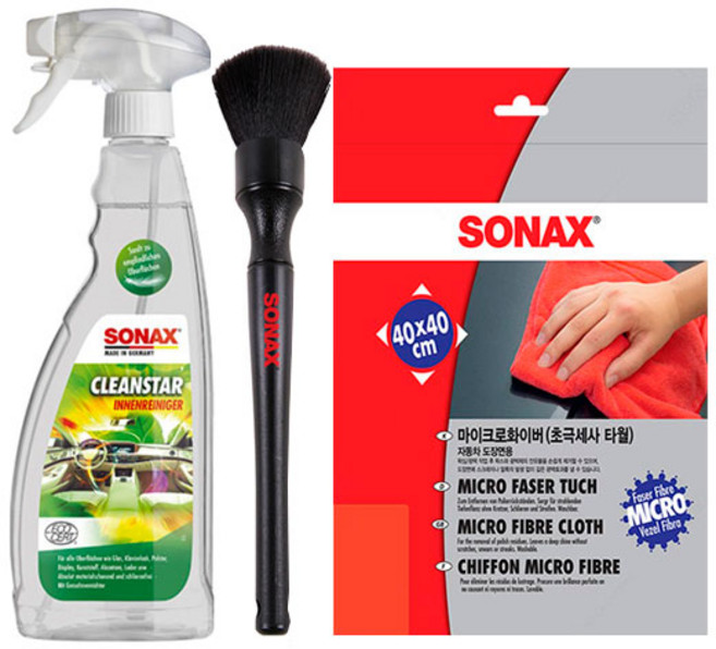 소낙스 클린스타 디테일링브러쉬 초극세사타월 3종세트, 1개