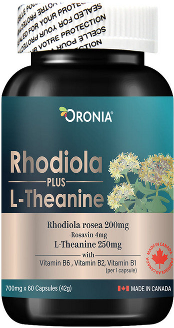 캐나다 직수입 로디올라 플러스 L 테아닌 (2개월분) / 홍경천추출물 긴장완화개선 비타민B 에너지충전 수험생영양제, 1개, 60회분