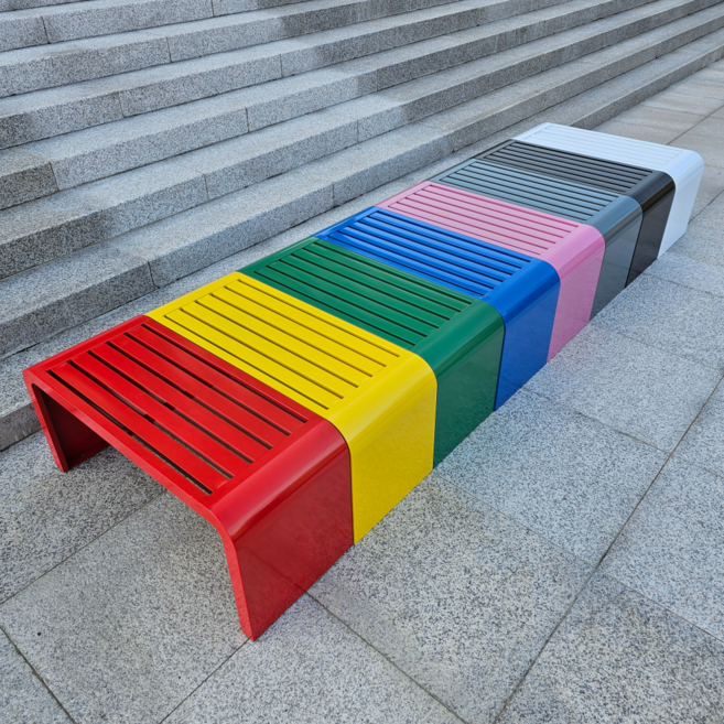 무지개 인테리어 철제 야외 벤치 (180cm)