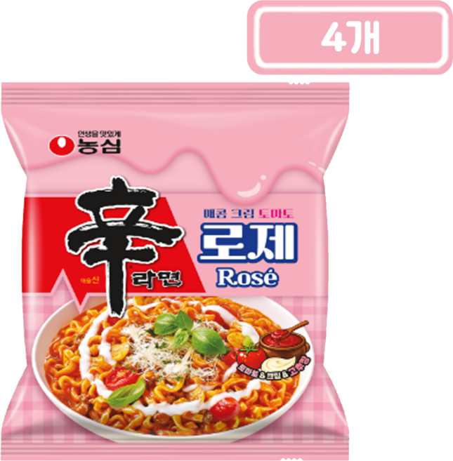 신라면 로제 134g, 4개